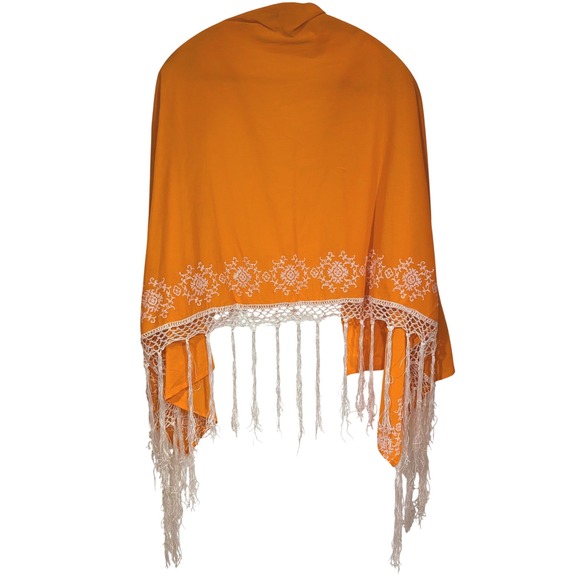 Tommy Bahama Accessories - Tommy Bahama Scarf One Size Orange Embroidered Fringe Cotton Wrap Beachy